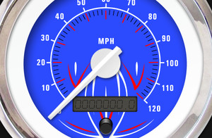 Pinstripe Blue Speedometer Gauge 4731 Aurora Instruments GAR126ZMXHABAD